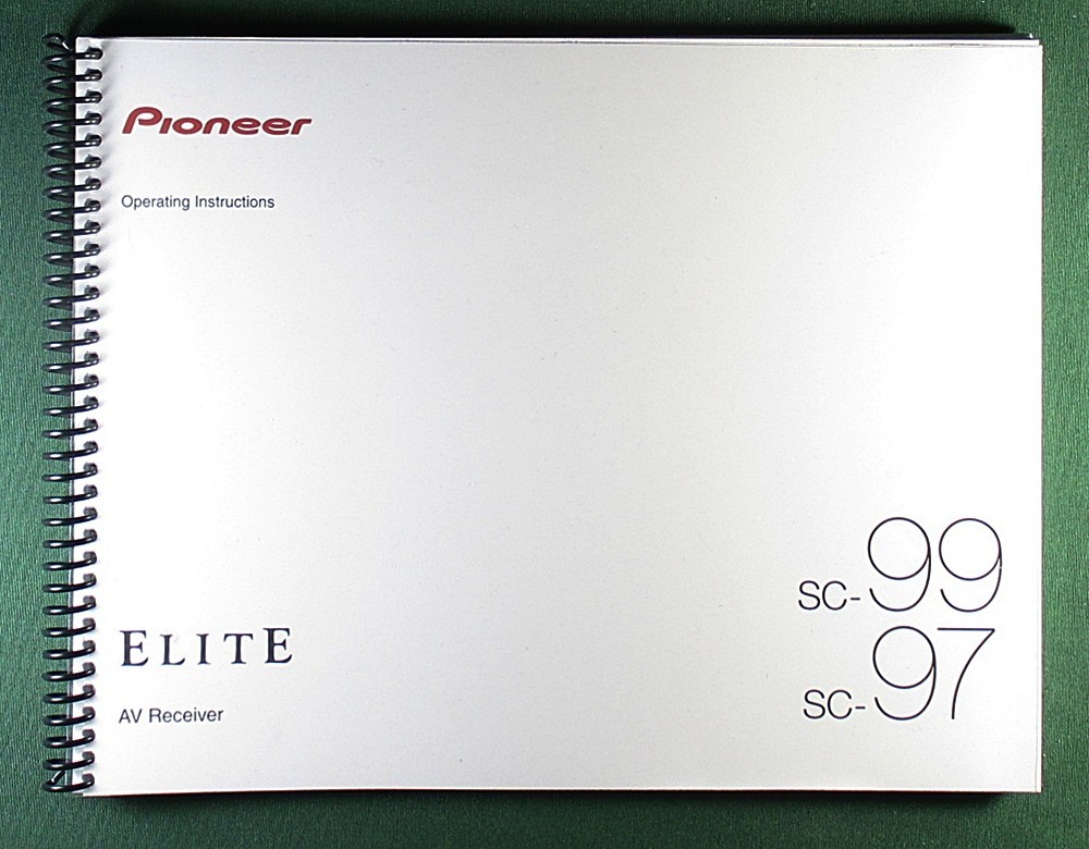 Pioneer SC-99 SC-97 Instruction Manual: Full Color 151 Pages & Protective Covers