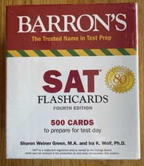 Barron’s SAT Flashcards 4th Edition 500 Cards For Test Prep Math, Vocab, Grammar