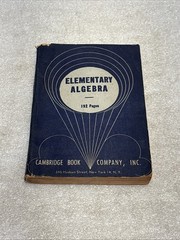 Rare & Vintage Paperback Elementary Algebra 192 Pages 1946 Cambridge Book Co.