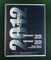 2012 Polaris Sportsman Touring 850 EPS Owner’s Manual: 151 Pages & Clear Covers!