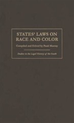 States Laws on Race and Color (Studies in the Legal History of the Sout – GOOD