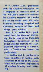 Brazing and soldering of Metals by N. Lashko and S. Lashko, Mir Publishers, 1979