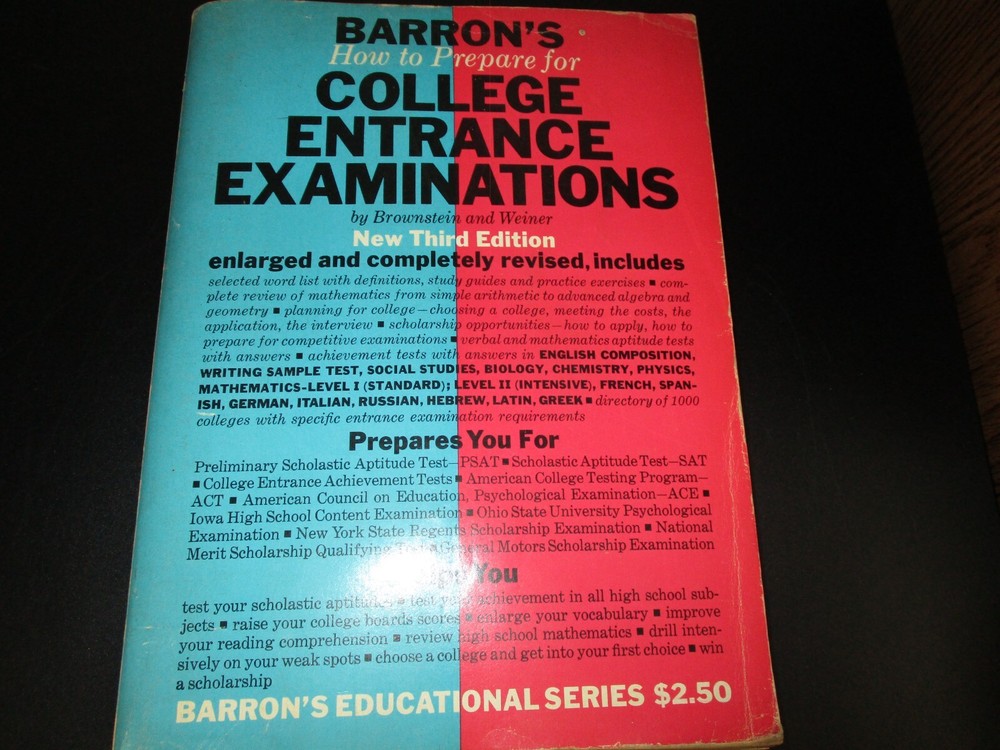 Barron’s College Entrance Exams 1964 paperback-How To Prepare