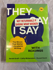 They Say / I Say with Readings (Fifth Edition) – Paperback – NEW