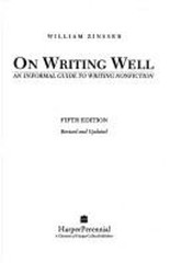 On Writing Well Hardcover William Zinsser