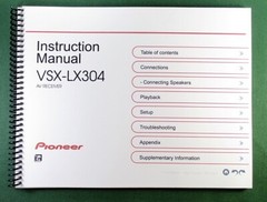Pioneer VSX-LX304 Instruction Manual: Full Color 180 Pages & Protective Covers!