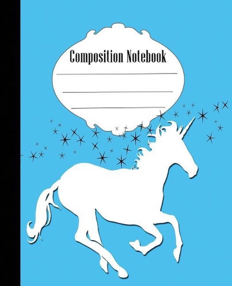 Composition Notebook: Fun Unicorn Composition Notebook Wide Ruled 7.5 x 9.25 in,