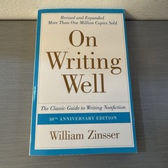 On Writing Well by William Zinsser Paperback Classic Nonfiction Guide book