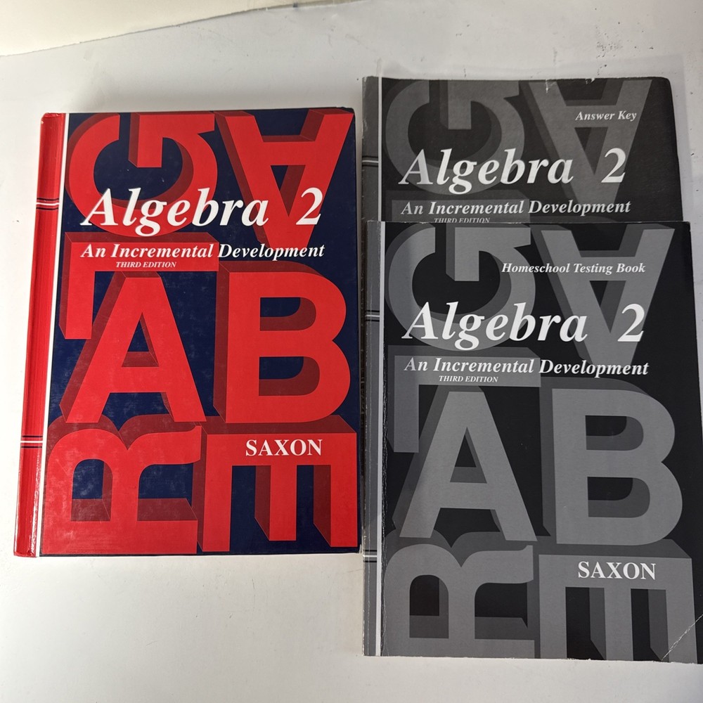 Saxon Algebra 2 SET (3rd Edition)Textbook (cover Wear), Answer Key & Test Forms